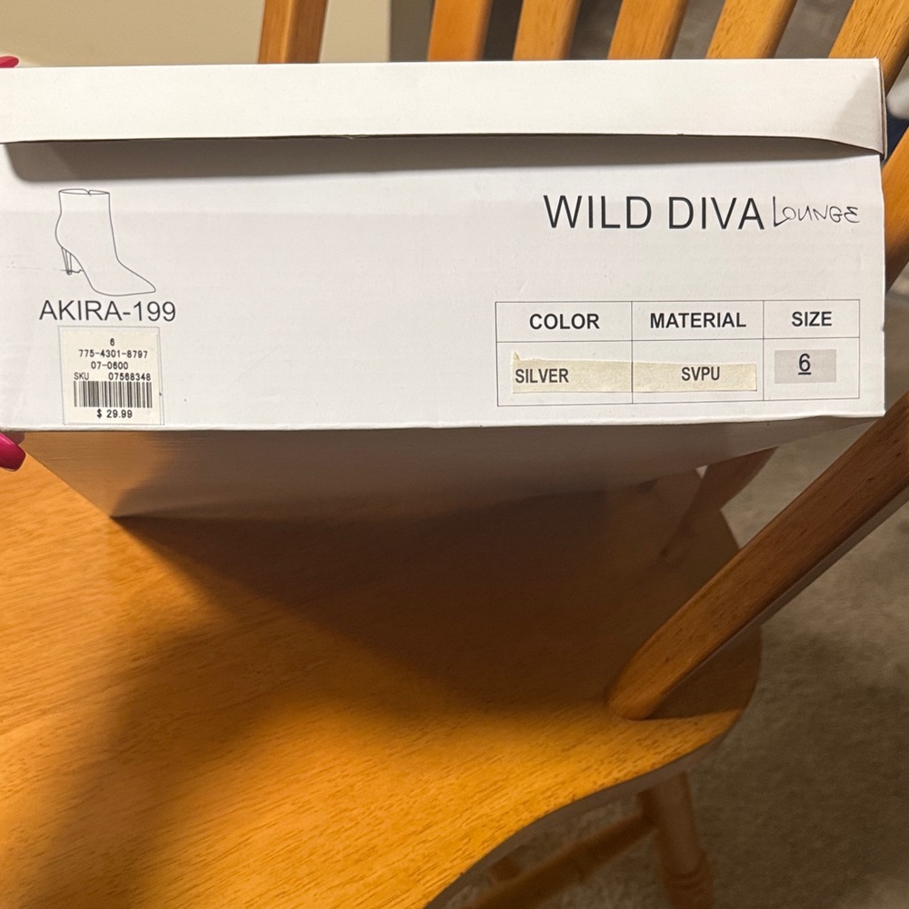 Wild Diva Silver Ankle Boots